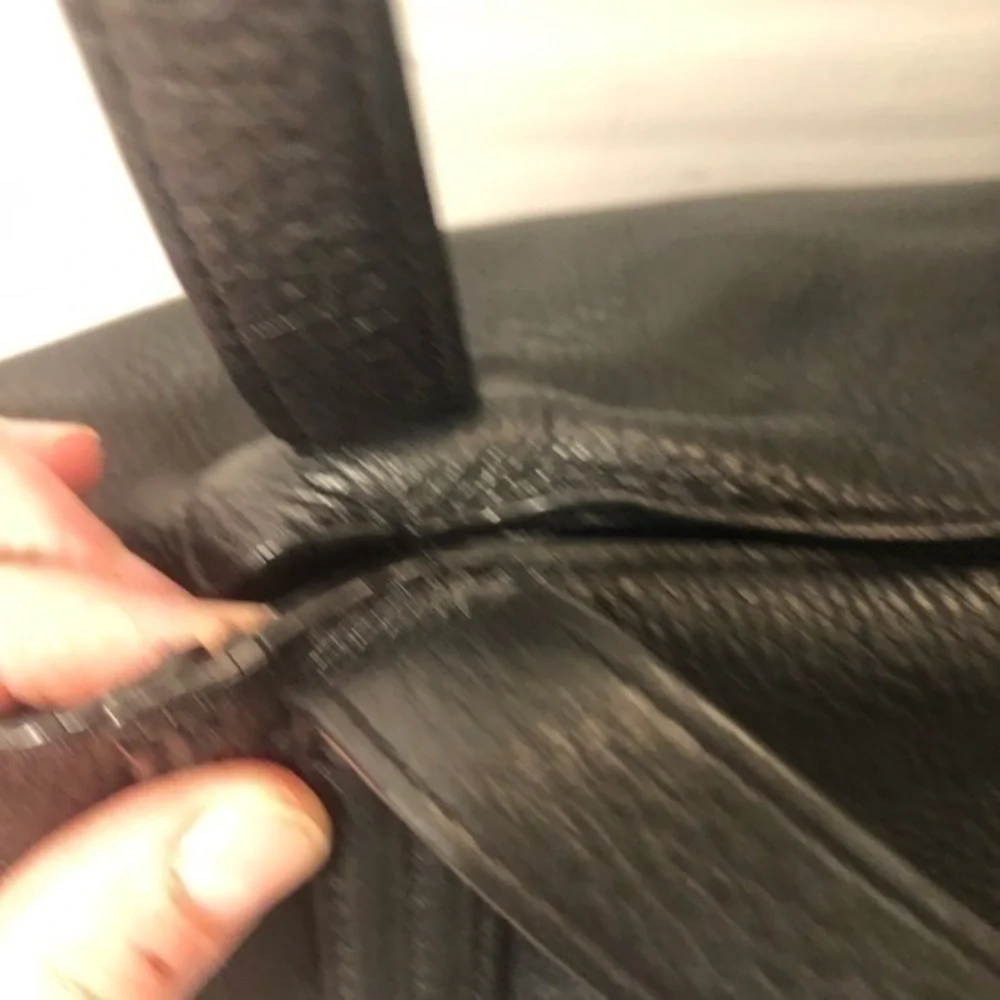 Michael kors black leather tassel tote bag